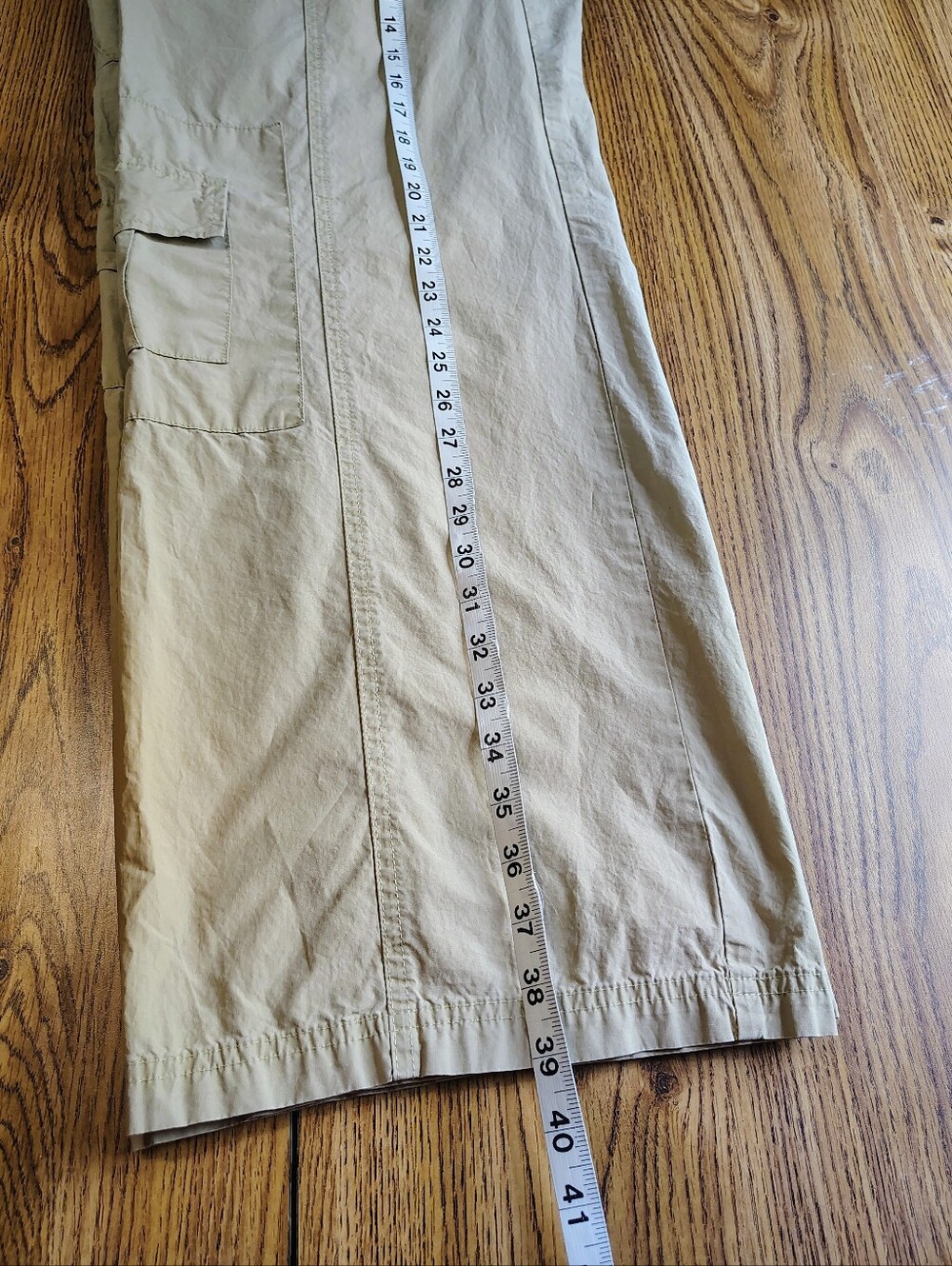 Pacsun Low Rise Puddle Wide Leg Cargo Pants Khaki Women's Elastic Waist size M. - Picture 15 of 16